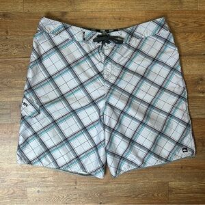 Quiksilver Gray and Blue Board Shorts Quick-Dry Swimwear